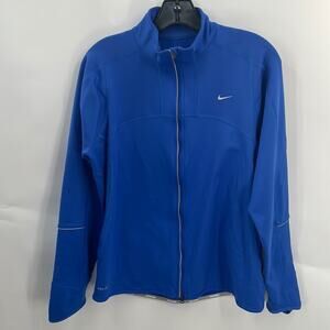 Nike Dri Fit Women's Blue Full Zip Active Wear Long Sleeve Jacket Large